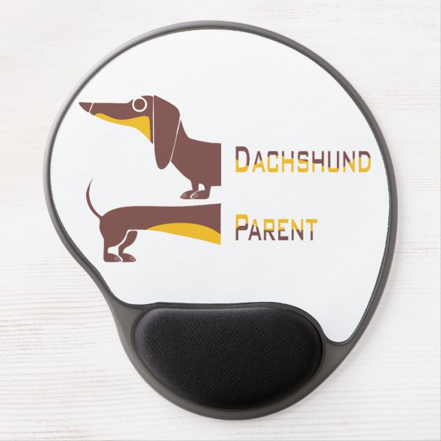 Funny cute dachshund for long dog parent gel mouse pad (Front)