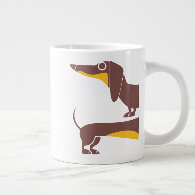 Funny cute dachshund for long dog parent giant coffee mug (Right)