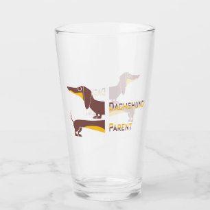 Funny cute dachshund for long dog parent glass