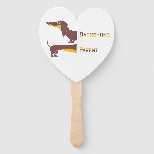 Funny cute dachshund for long dog parent hand fan (Front)