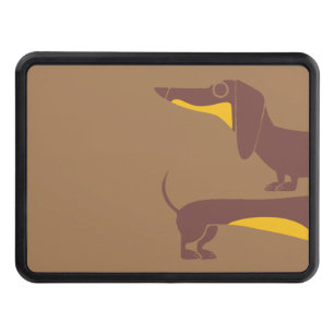 Funny cute dachshund for long dog parent hitch cover