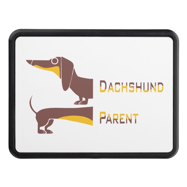 Funny cute dachshund for long dog parent hitch cover (Front)