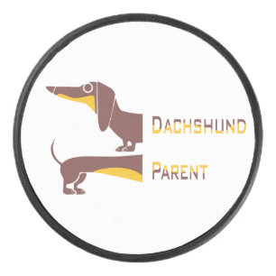 Funny cute dachshund for long dog parent hockey puck