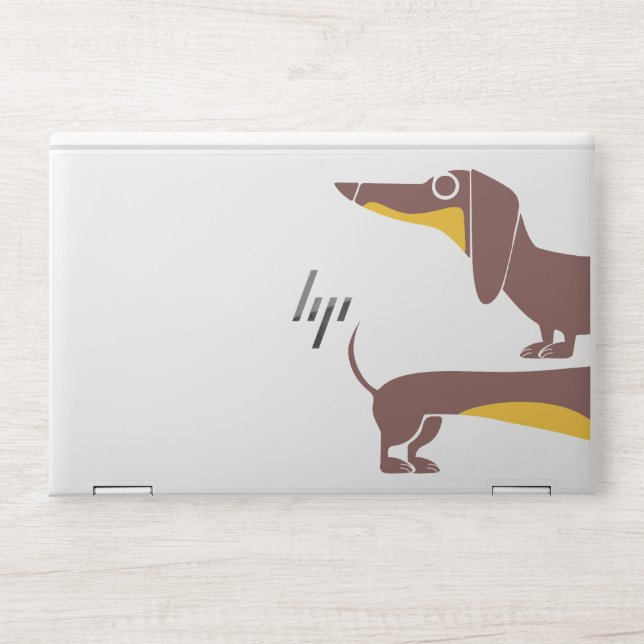 Funny cute dachshund for long dog parent HP laptop skin (Front)