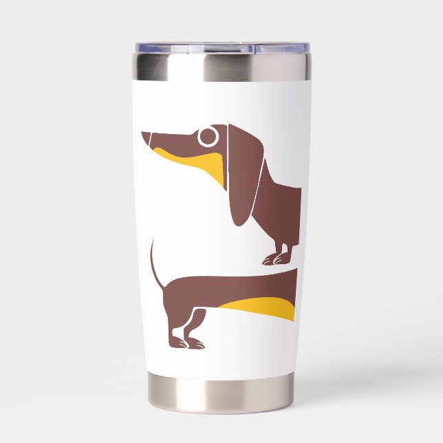 Funny cute dachshund for long dog parent insulated tumbler (Front)