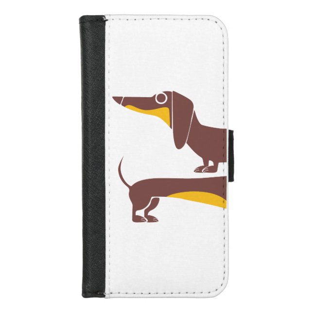 Funny cute dachshund for long dog parent iPhone wallet case (Front)