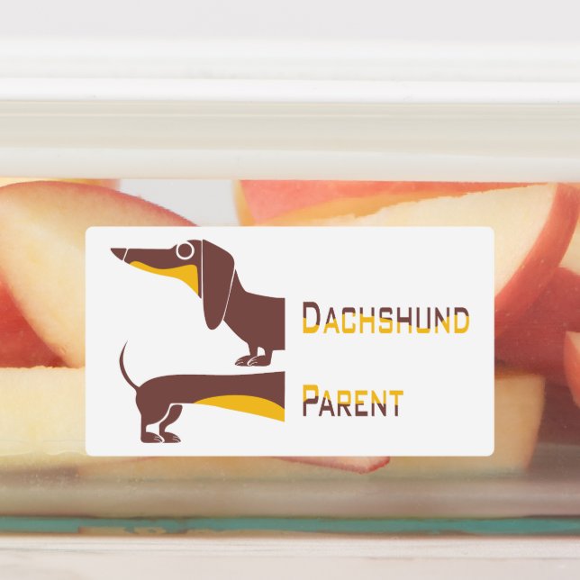 Funny cute dachshund for long dog parent labels (Affixed)
