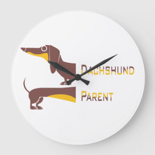 Funny cute dachshund for long dog parent large clock