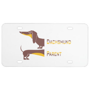Funny cute dachshund for long dog parent license plate