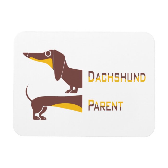 Funny cute dachshund for long dog parent magnet (Horizontal)