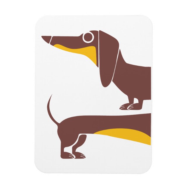 Funny cute dachshund for long dog parent magnet (Vertical)