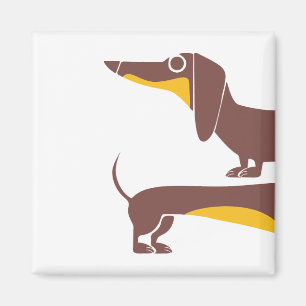 Funny cute dachshund for long dog parent magnet