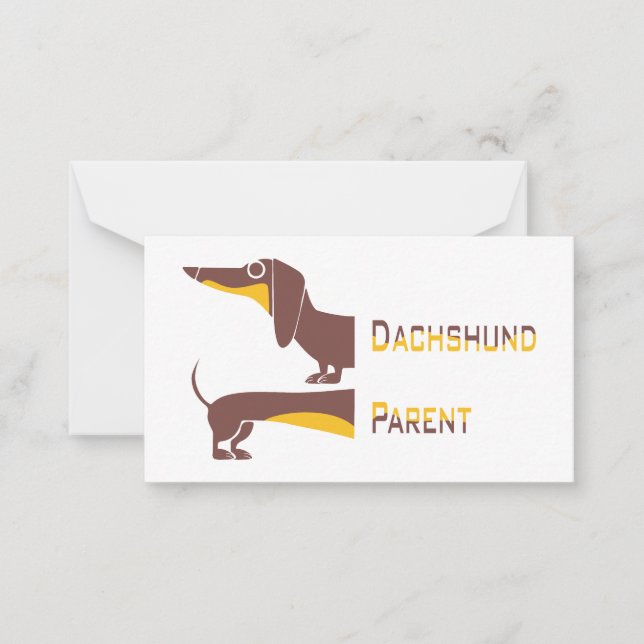 Funny cute dachshund for long dog parent note card (Front)