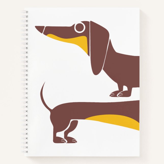 Funny cute dachshund for long dog parent notebook (Front)