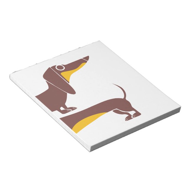 Funny cute dachshund for long dog parent notepad (Angled)