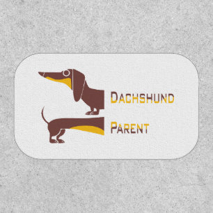 Funny cute dachshund for long dog parent patch