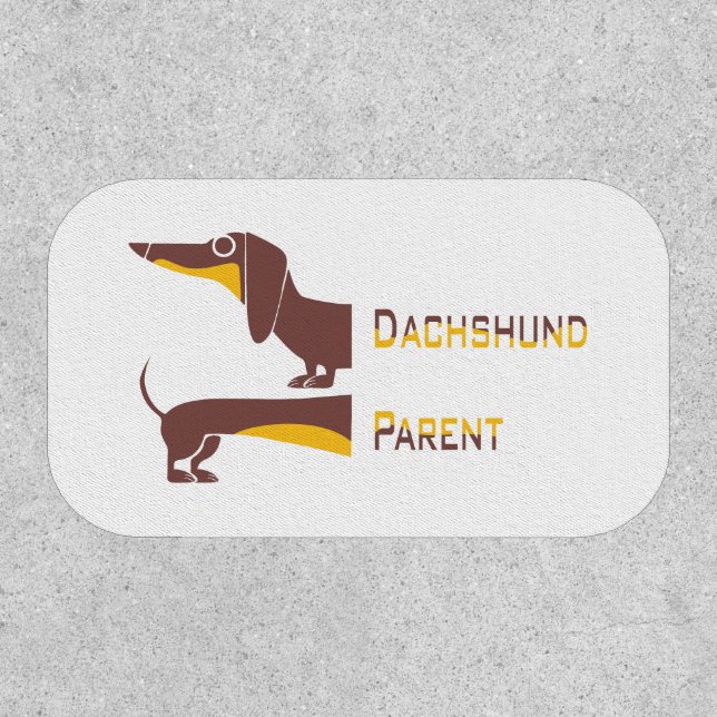 Funny cute dachshund for long dog parent patch (Front)
