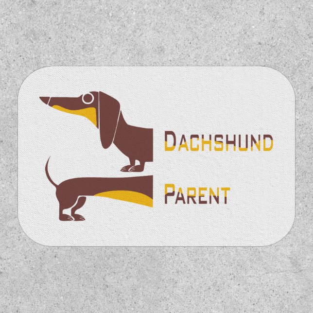 Funny cute dachshund for long dog parent patch (Front)