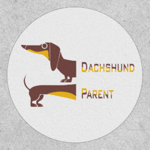 Funny cute dachshund for long dog parent patch