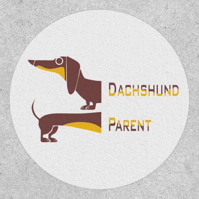 Funny cute dachshund for long dog parent patch (Front)