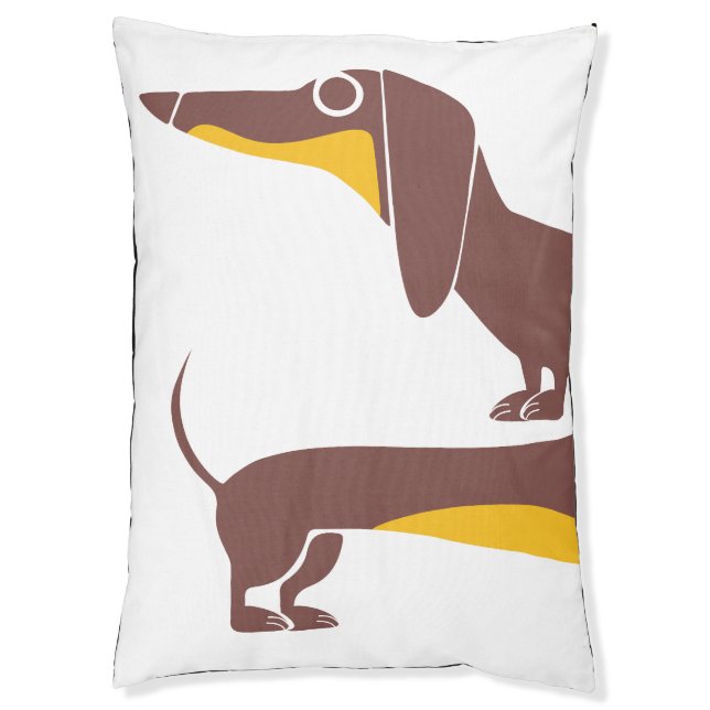 Funny cute dachshund for long dog parent pet bed (Front Vertical)