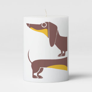 Funny cute dachshund for long dog parent pillar candle