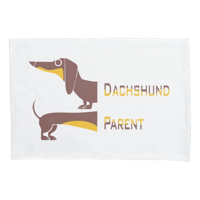Funny cute dachshund for long dog parent pillow case (Front)