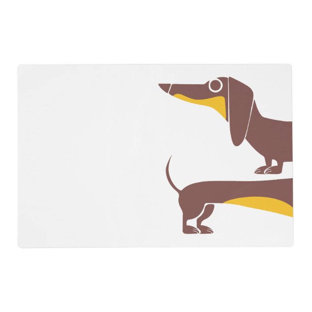 Funny cute dachshund for long dog parent placemat (Front)