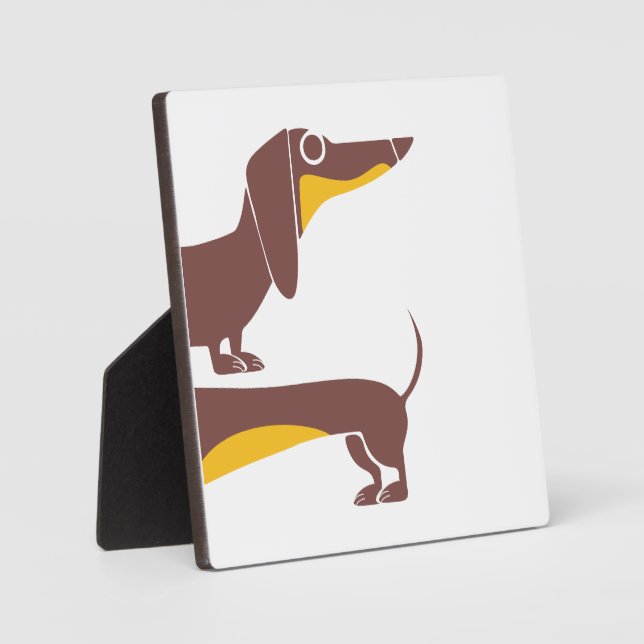 Funny cute dachshund for long dog parent plaque (Front)