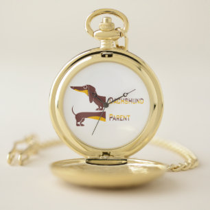 Funny cute dachshund for long dog parent pocket watch