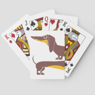 Funny cute dachshund for long dog parent poker cards