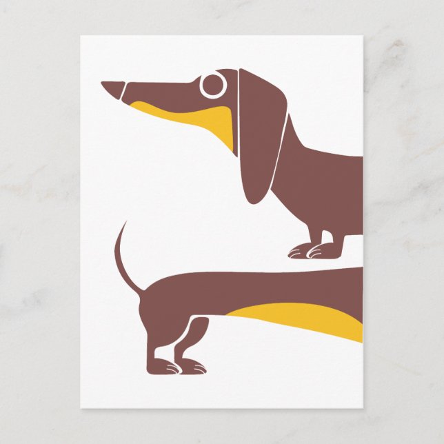 Funny cute dachshund for long dog parent postcard (Front)