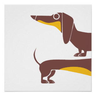 Funny cute dachshund for long dog parent poster