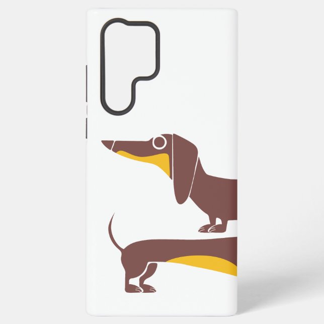 Funny cute dachshund for long dog parent samsung galaxy case (Back)