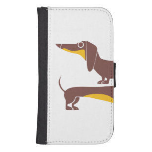 Funny cute dachshund for long dog parent galaxy s4 wallet case