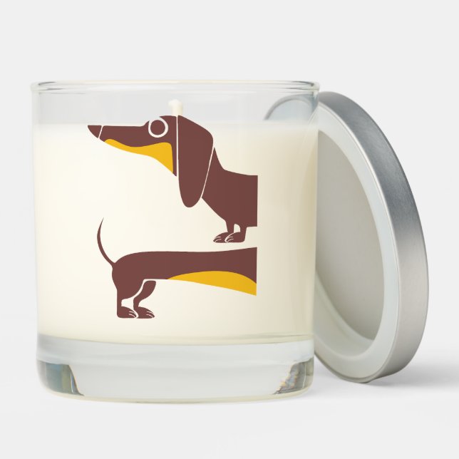Funny cute dachshund for long dog parent scented candle (Lid)
