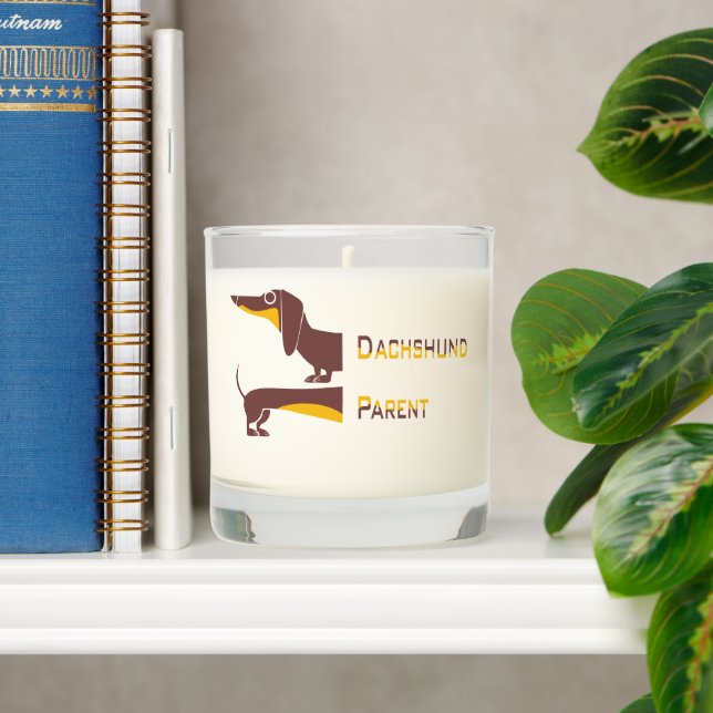 Funny cute dachshund for long dog parent scented candle (Shelf)
