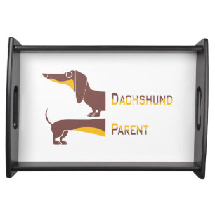 Funny cute dachshund for long dog parent serving tray