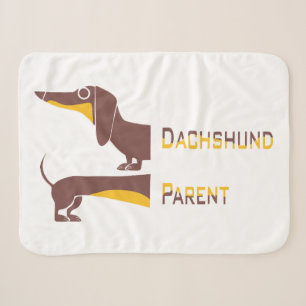 Funny cute dachshund for long dog parent sherpa blanket