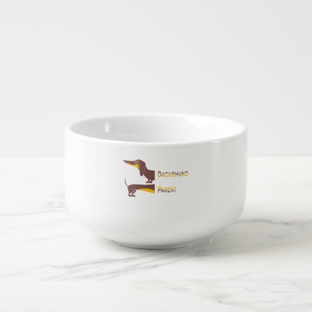 Funny cute dachshund for long dog parent soup mug (Front)
