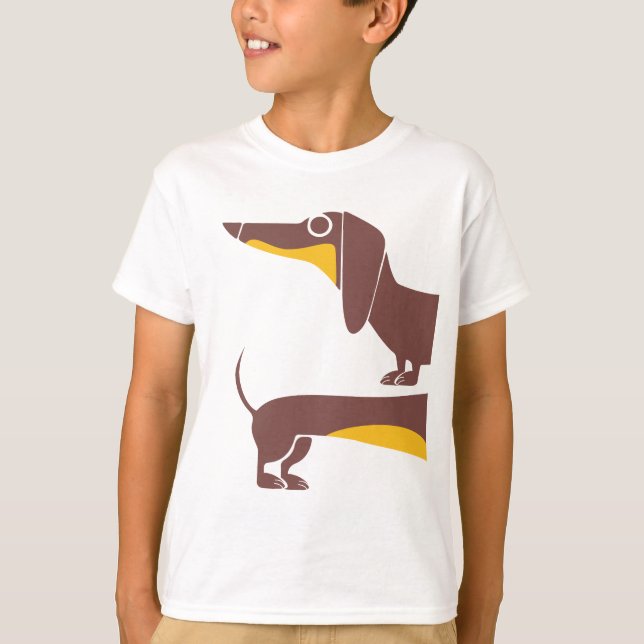 Funny cute dachshund for long dog parent T-Shirt (Front)