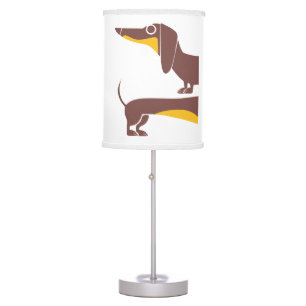 Funny cute dachshund for long dog parent table lamp