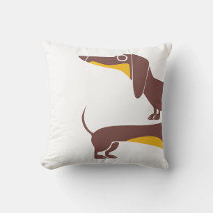 Funny cute dachshund for long dog parent throw pillow