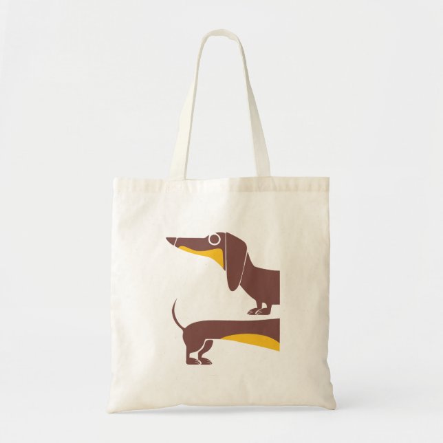 Funny cute dachshund for long dog parent tote bag (Front)