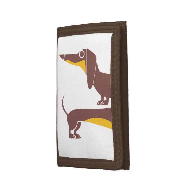 Funny cute dachshund for long dog parent tri-fold wallet (Side)