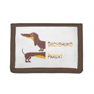 Funny cute dachshund for long dog parent tri-fold wallet