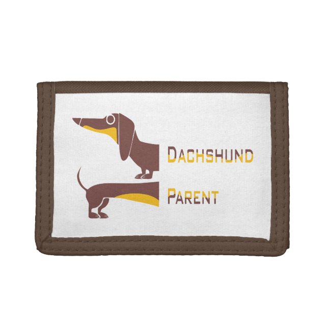 Funny cute dachshund for long dog parent trifold wallet (Front)