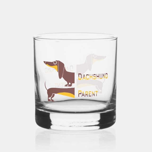 Funny cute dachshund for long dog parent whiskey glass (Front)