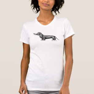 Funny cute dachshund ink drawing art t-shirt