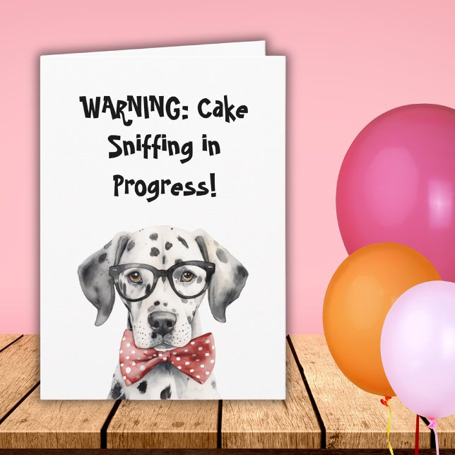 Funny Cute Dalmatian Peeking Dog Birthday Folded Card (Creator Uploaded)